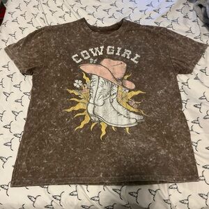 Source Unknown Cowgirl Boot Graphic Kids T-Shirt - Brown